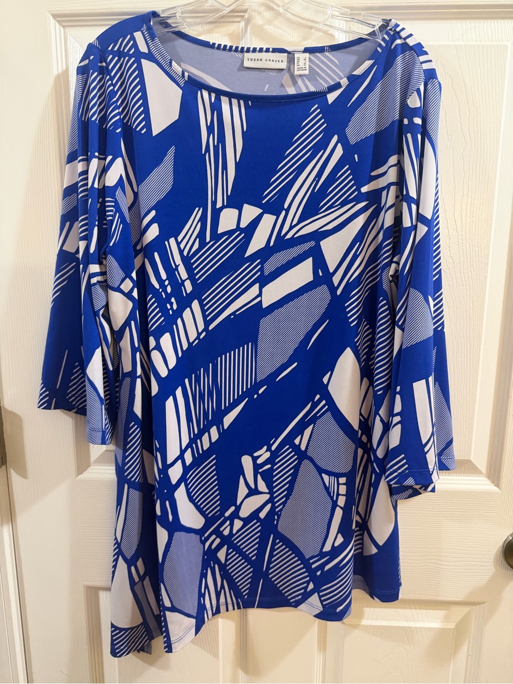 Susan Graver Geometric Print Tunic Size L